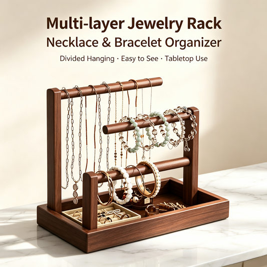Multi-Layer Wooden Jewelry Display Stand