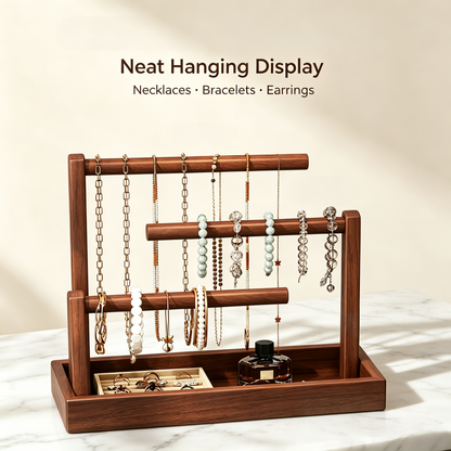 Multi-Layer Wooden Jewelry Display Stand