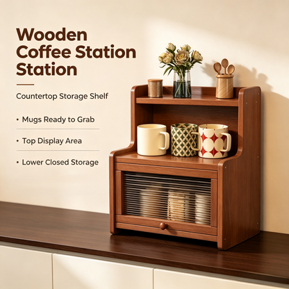 Wooden Desktop Countertop Storage Cabinet