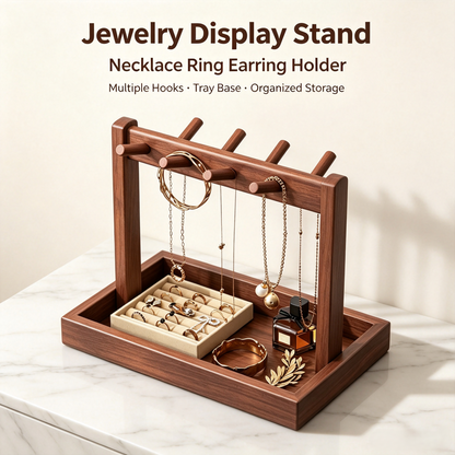 Multi-Layer Wooden Jewelry Display Stand