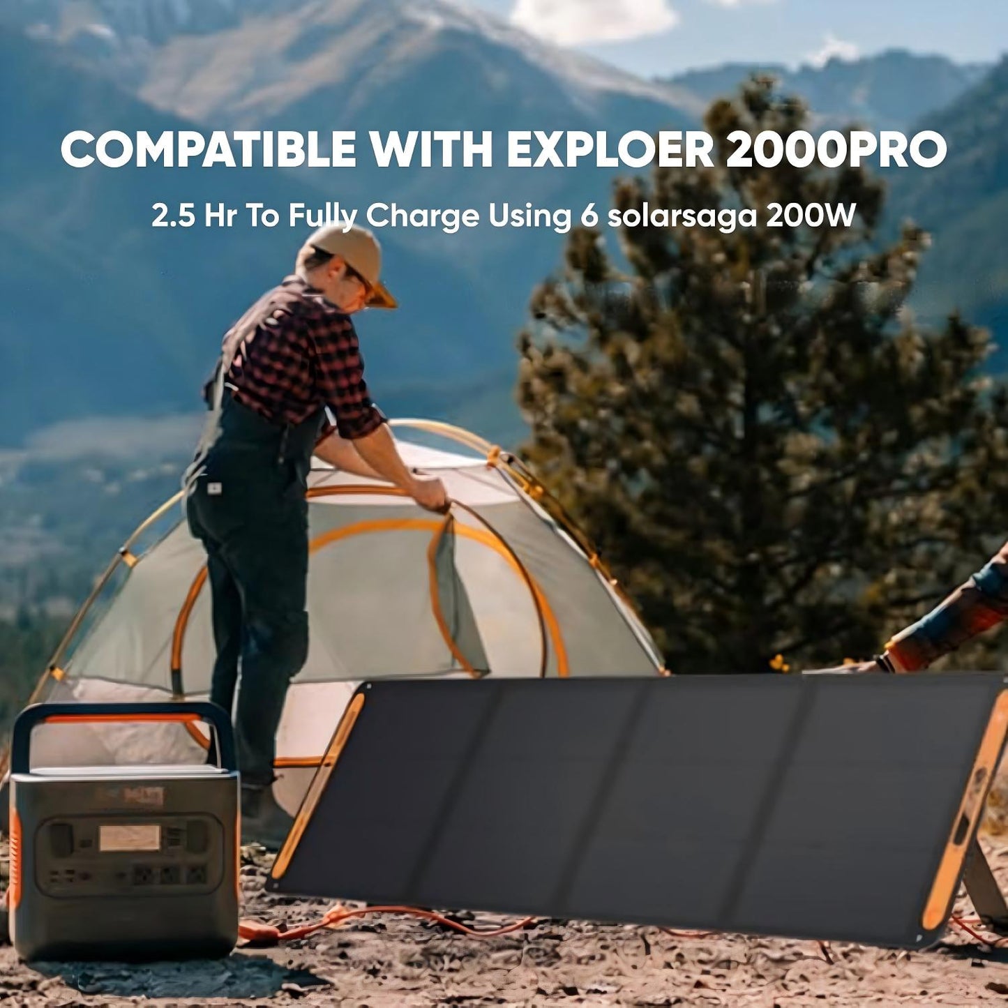 200W Portable Foldable Solar Panel with Stand - IP68 Waterproof